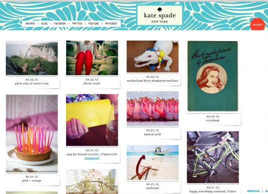 Tumblr combines photos & sales for Kate Spade