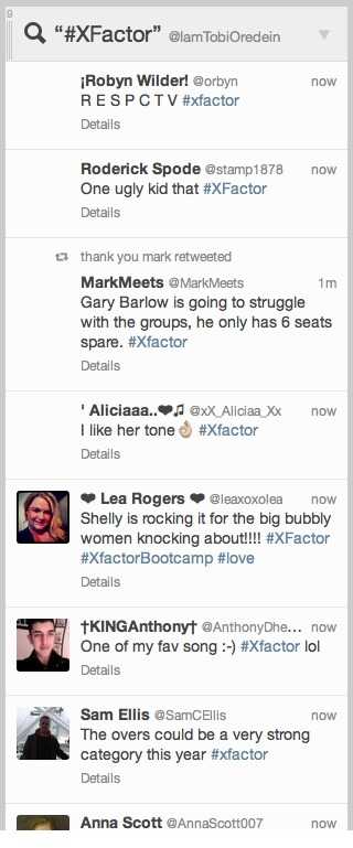 X Factor Twitter social