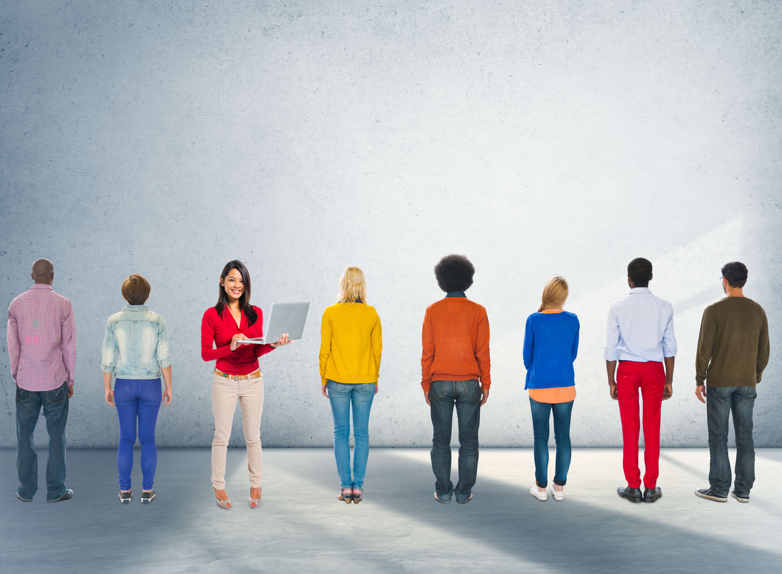 Different Smiling Unique Hipster Casual Team Concept