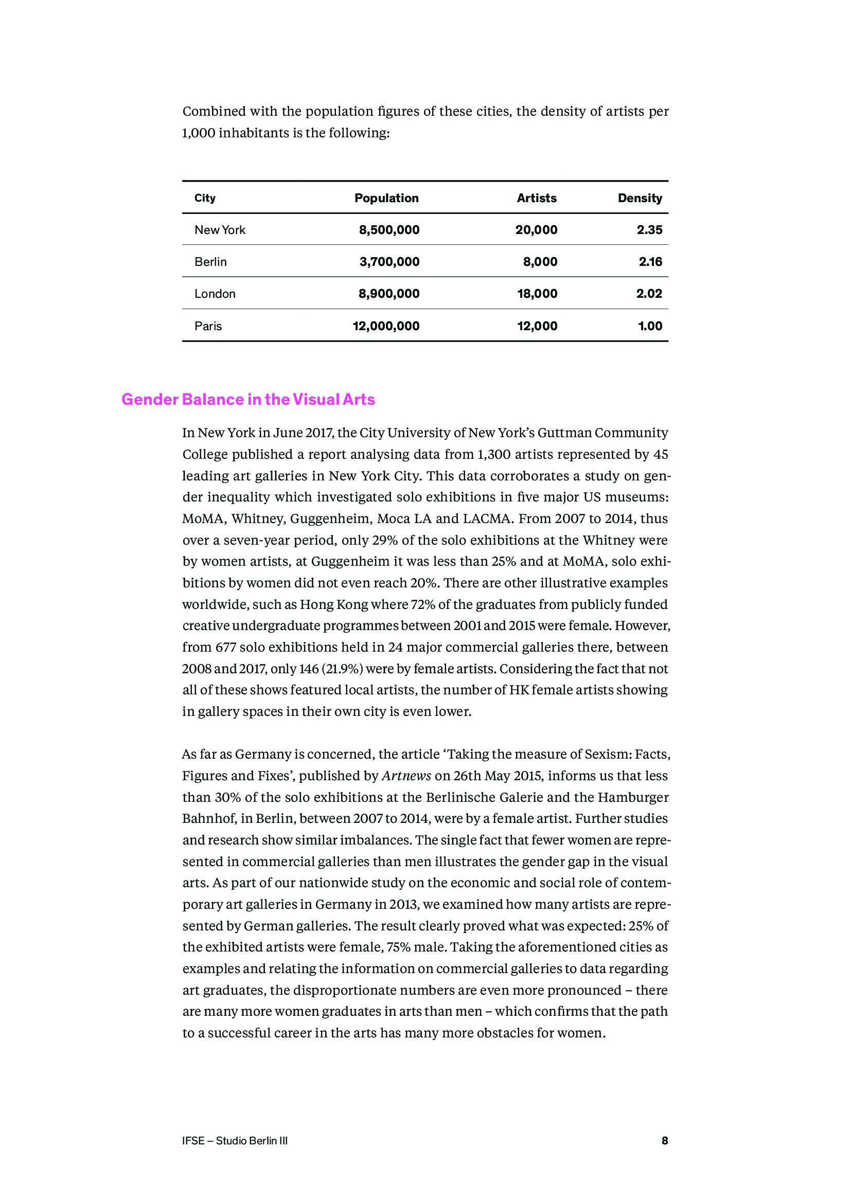IFSE:2018年艺术家性别鸿沟调查报告