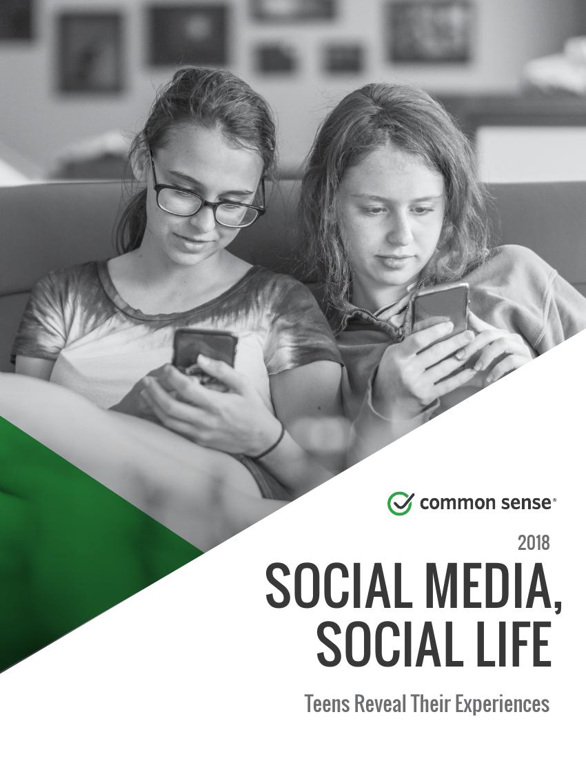 Common Sense:2018年美国社交媒体青少年用户研究报告