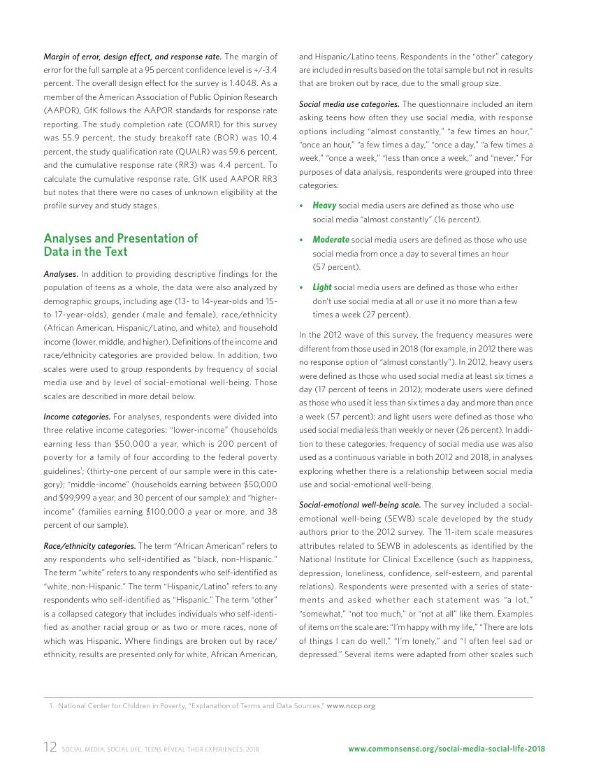 Common Sense:2018年美国社交媒体青少年用户研究报告