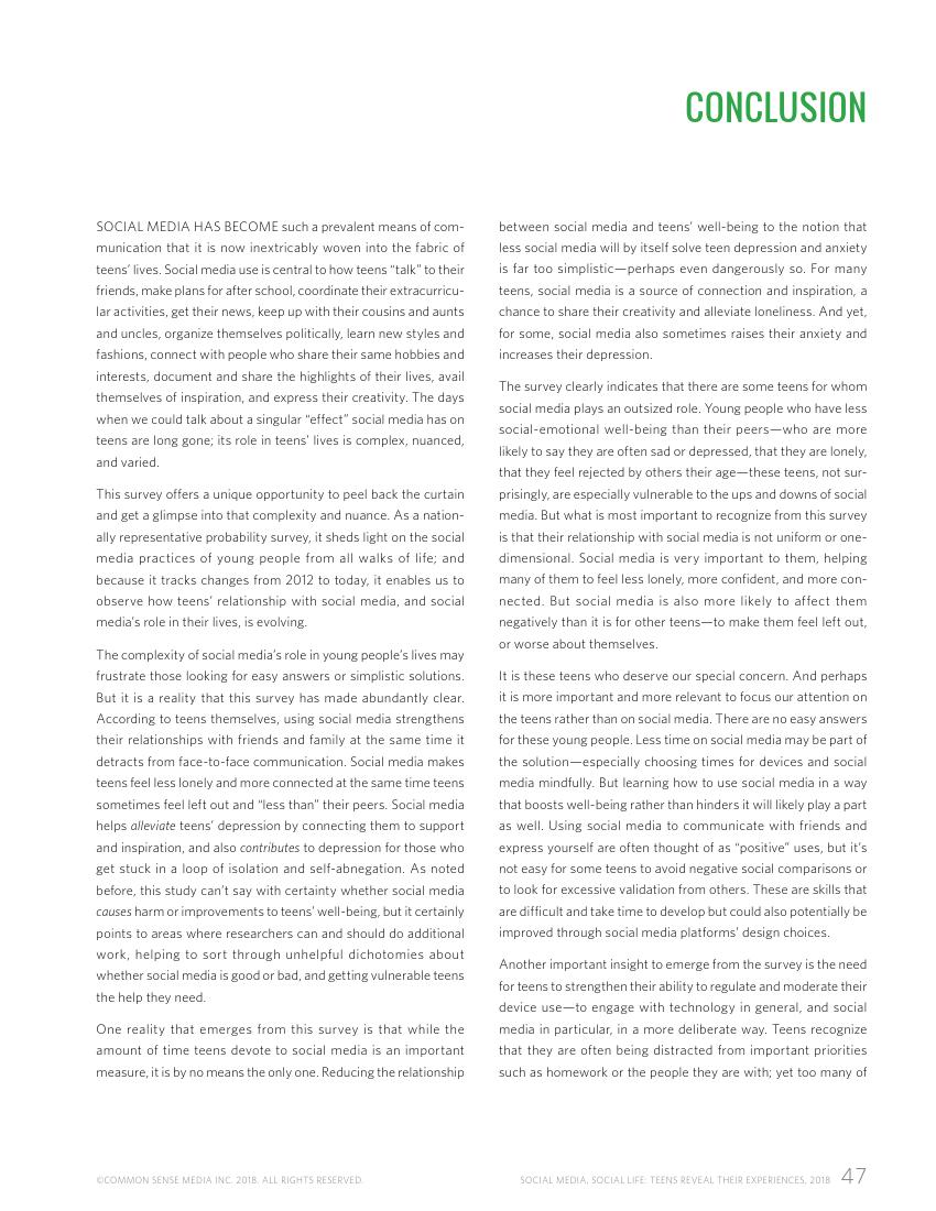 Common Sense:2018年美国社交媒体青少年用户研究报告