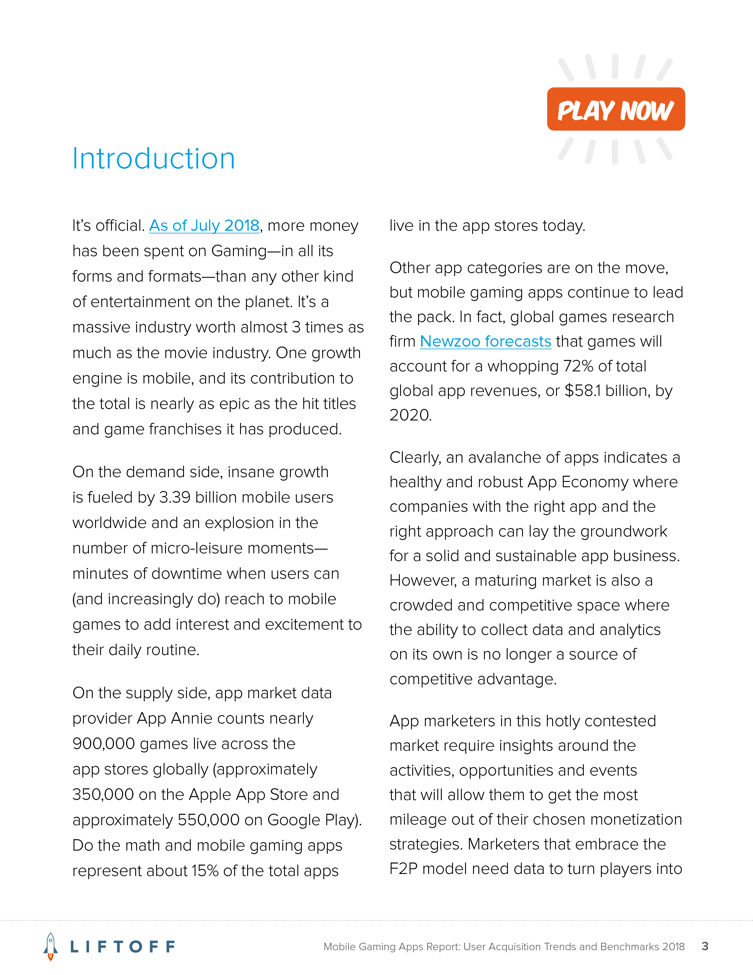 Liftoff:2018年手机游戏应用报告
