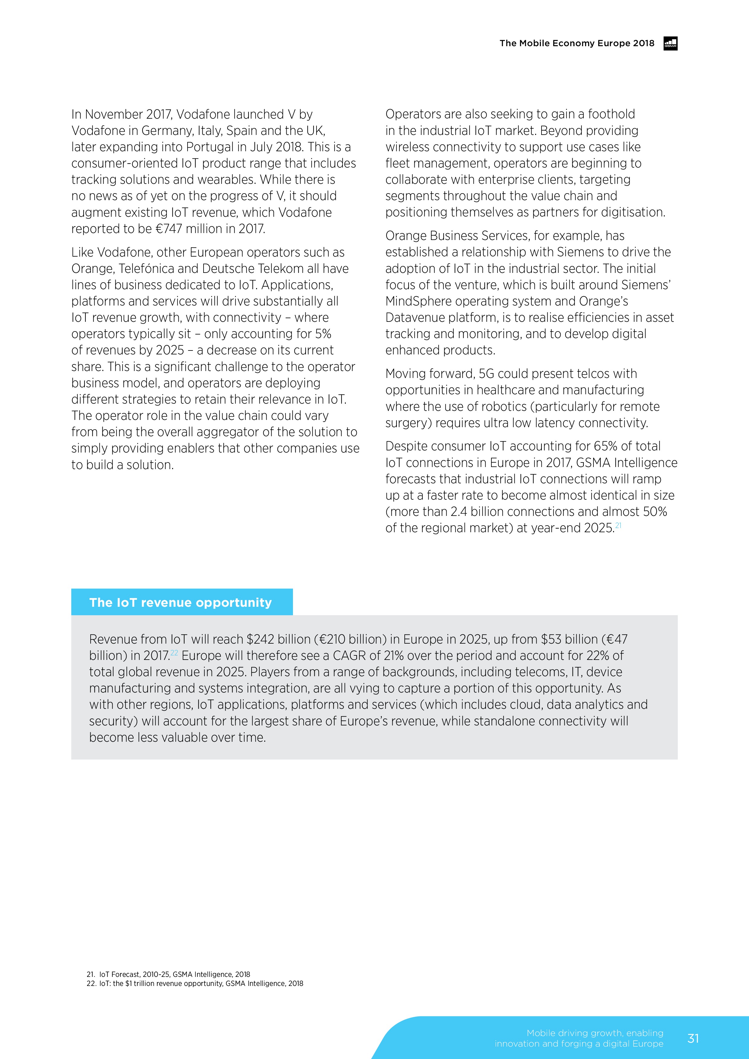 GSMA:2018年欧洲移动经济报告