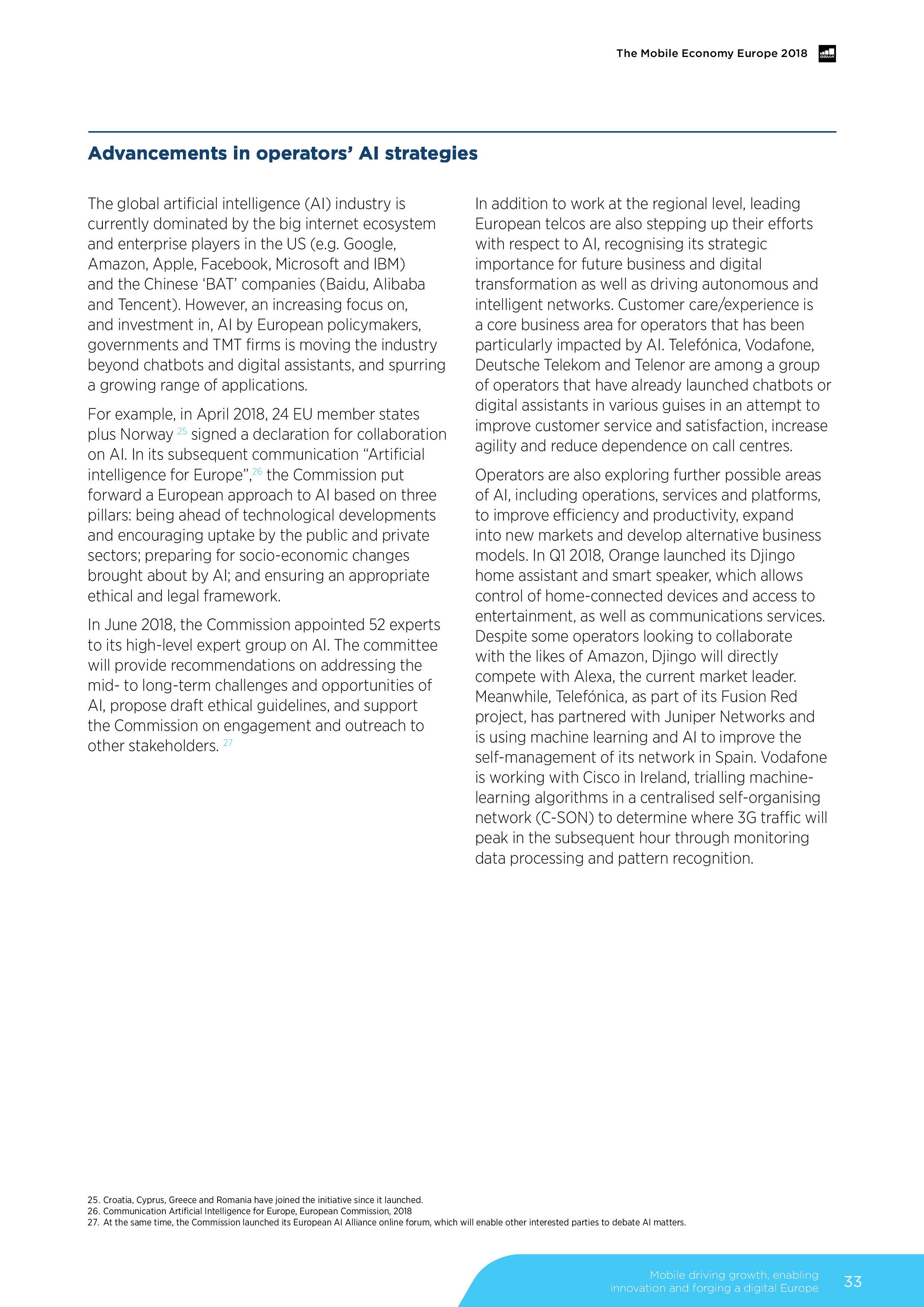 GSMA:2018年欧洲移动经济报告