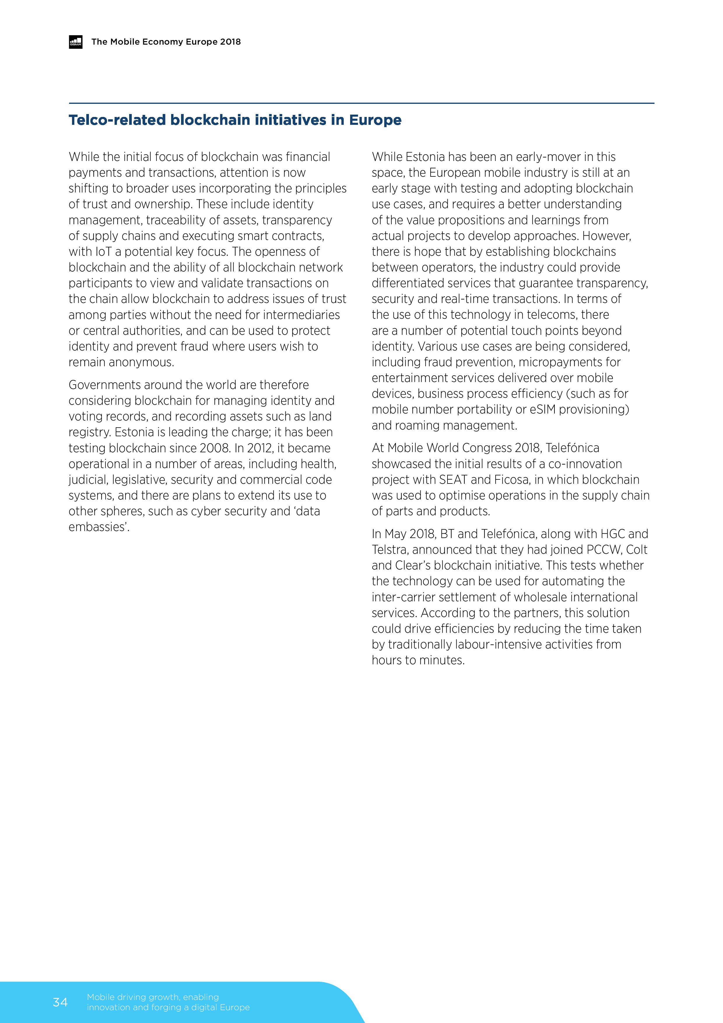 GSMA:2018年欧洲移动经济报告