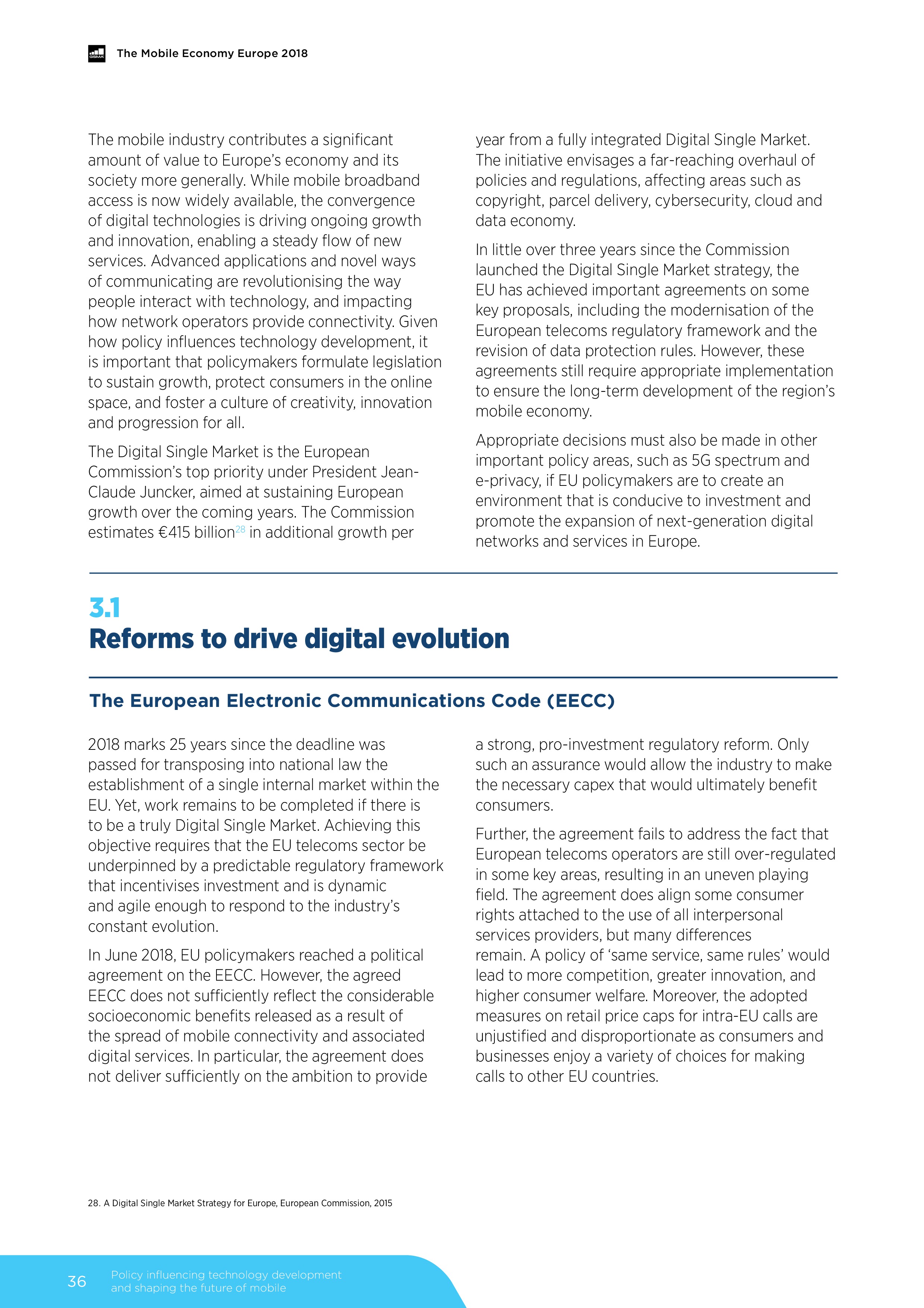 GSMA:2018年欧洲移动经济报告