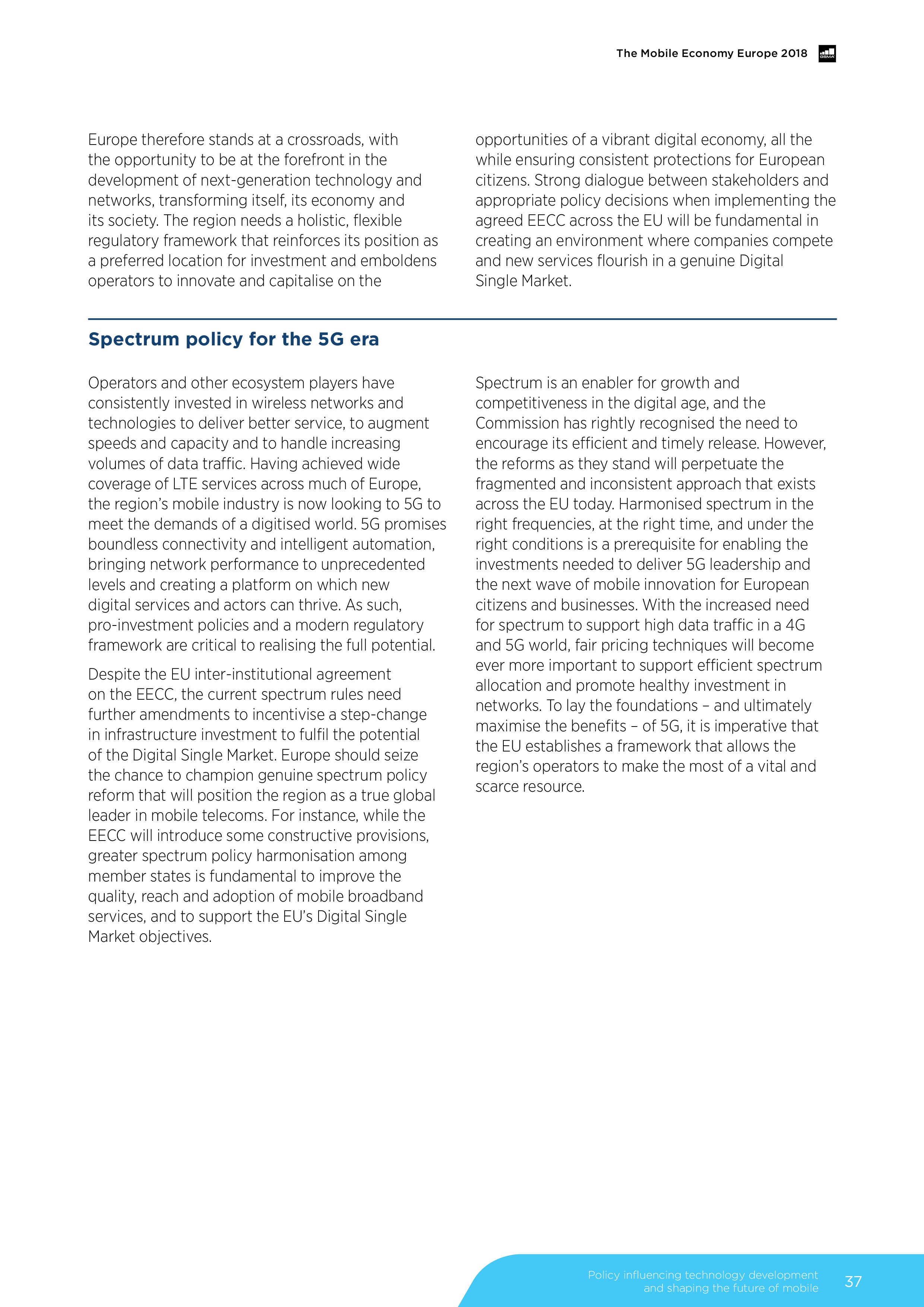 GSMA:2018年欧洲移动经济报告