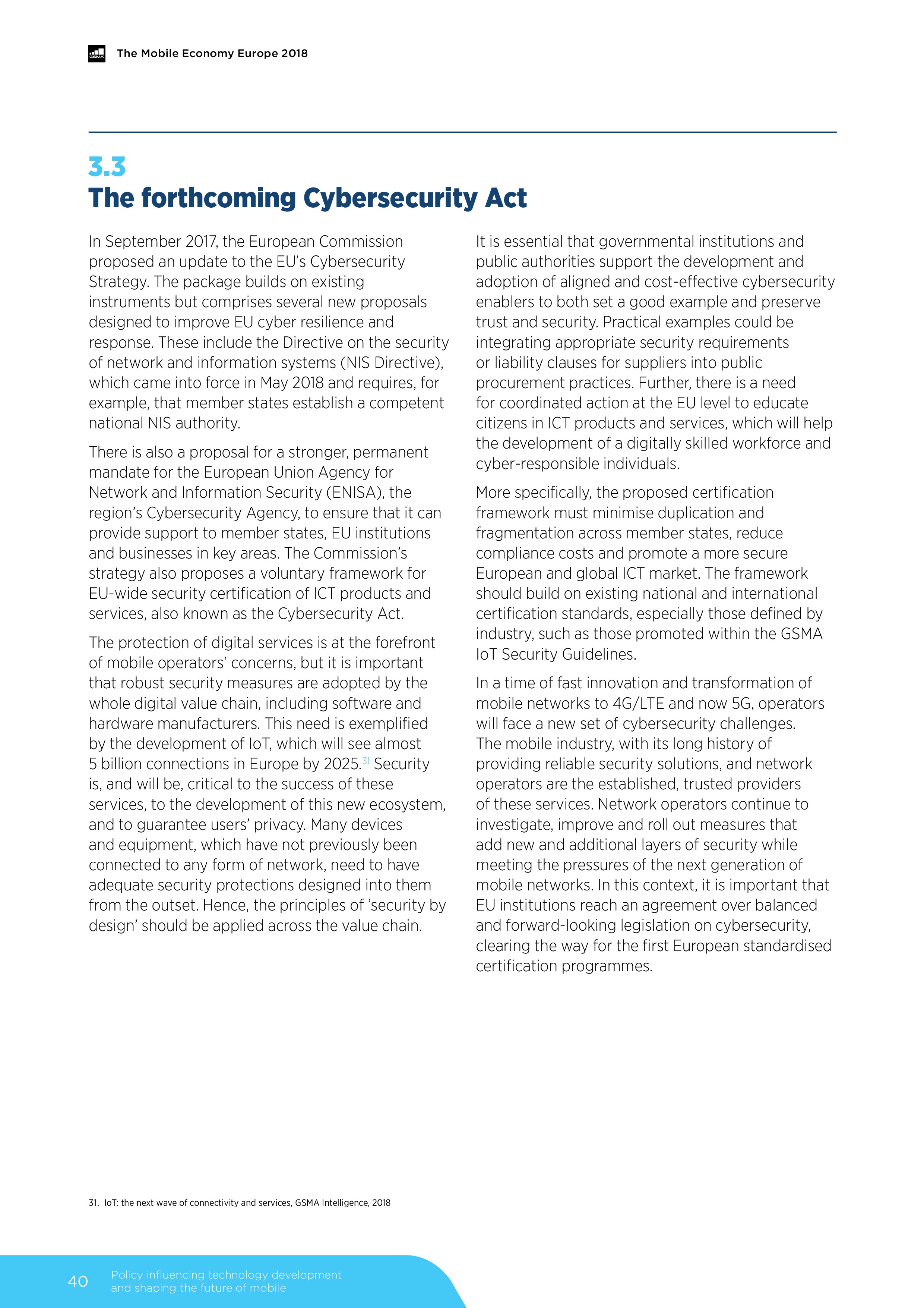 GSMA:2018年欧洲移动经济报告