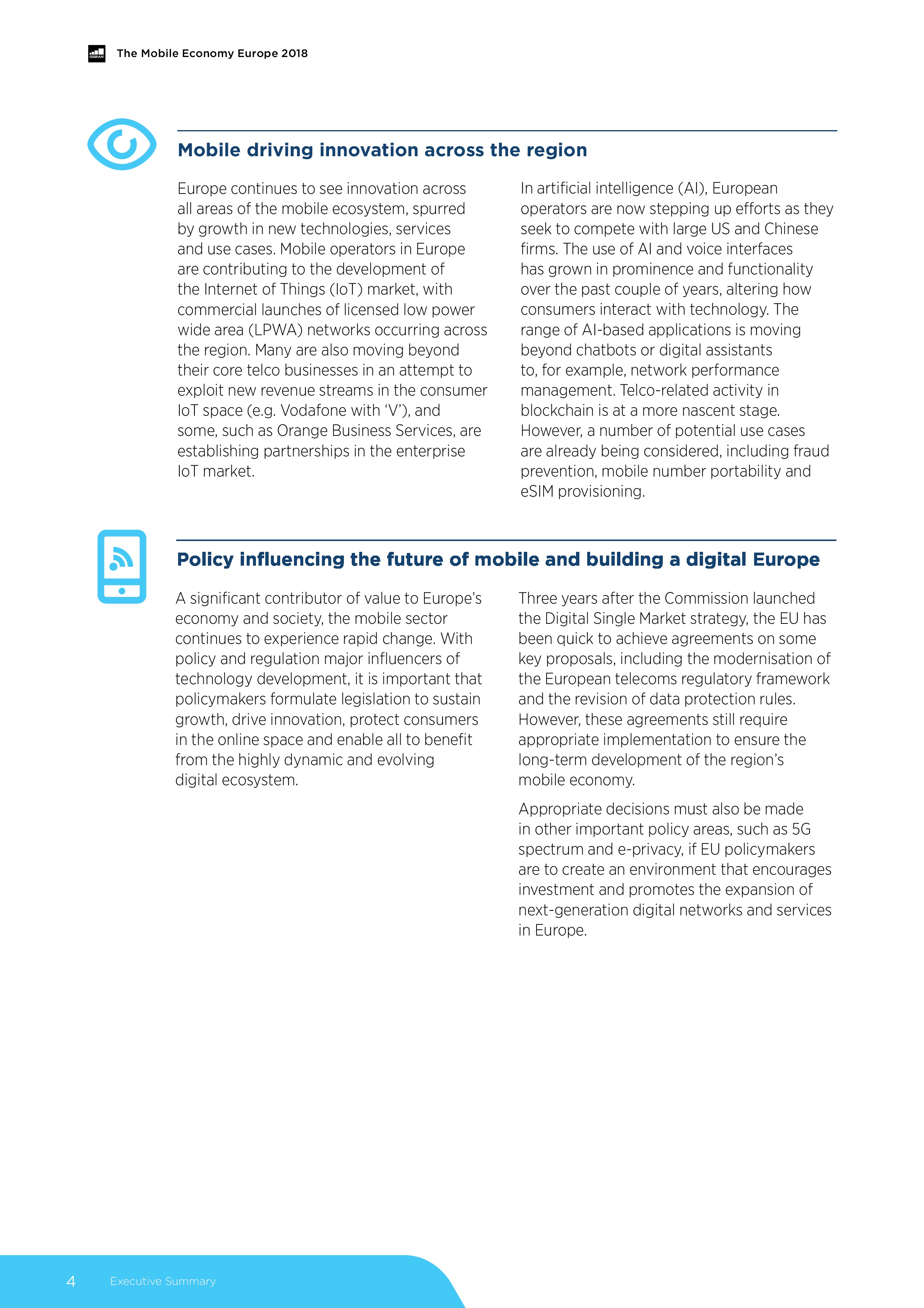 GSMA:2018年欧洲移动经济报告