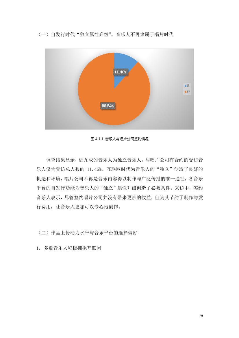 中国传媒大学音乐与录音艺术学院:2018年音乐人生存现况与版权认知状况调查研究报告