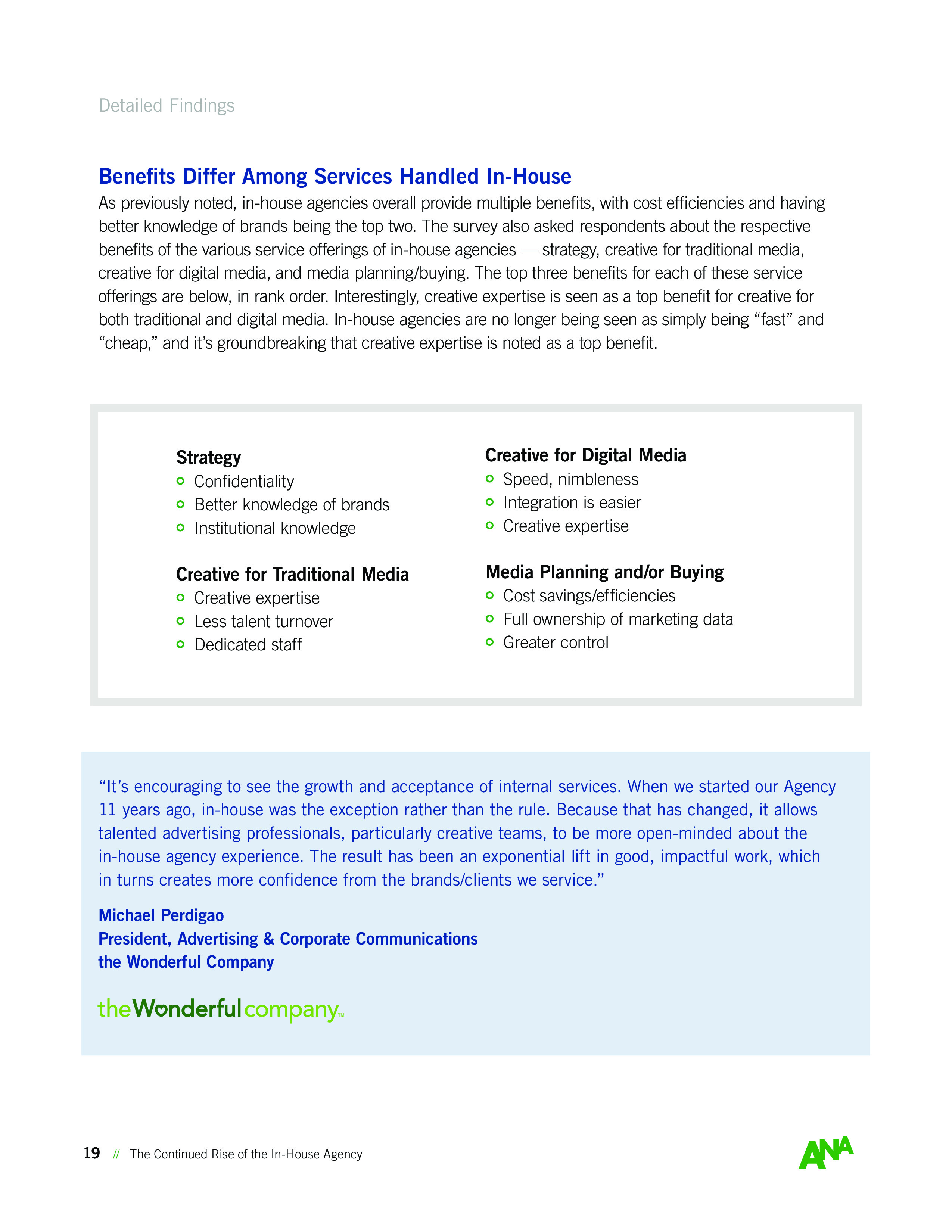 ANA:内部机构持续崛起