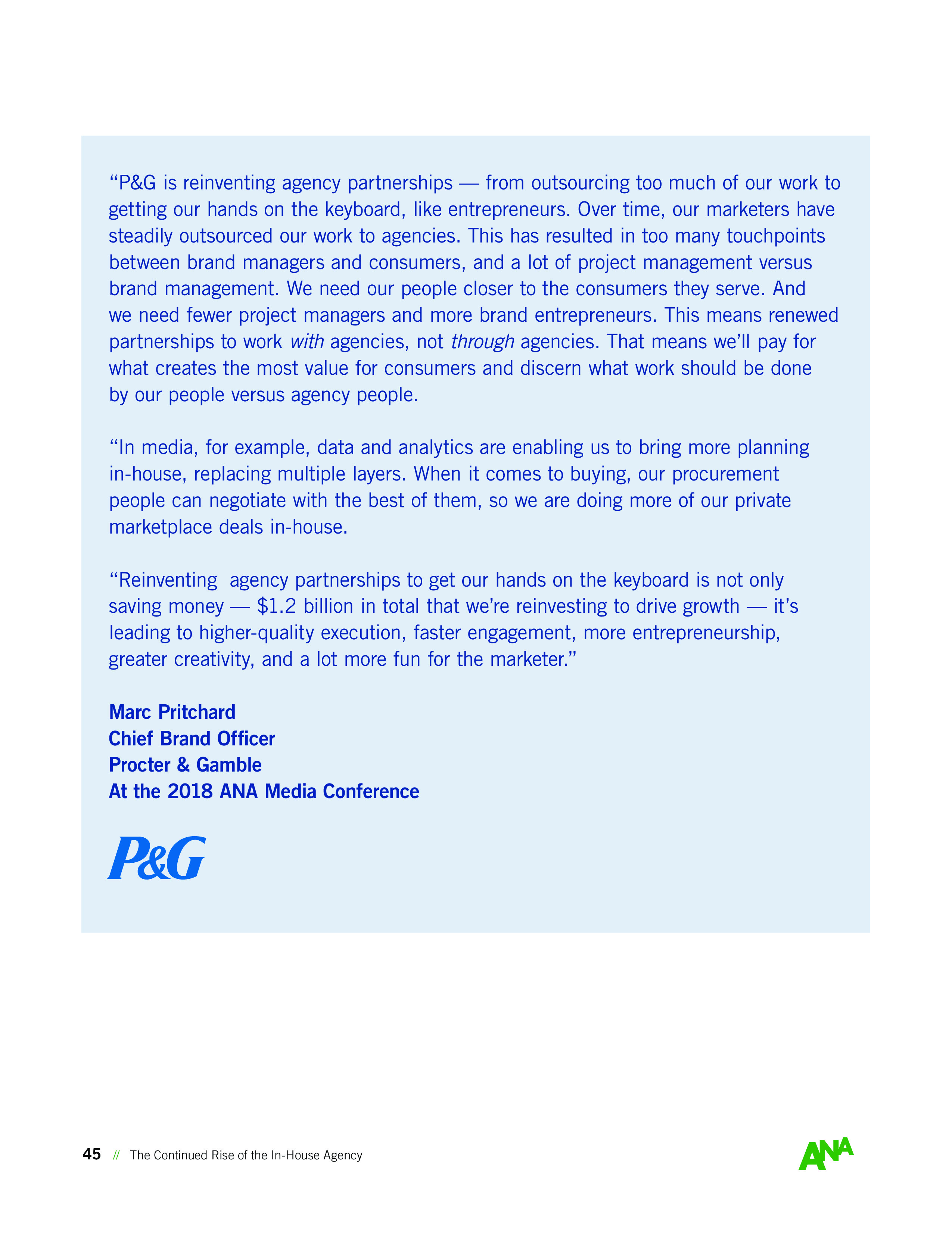 ANA:内部机构持续崛起