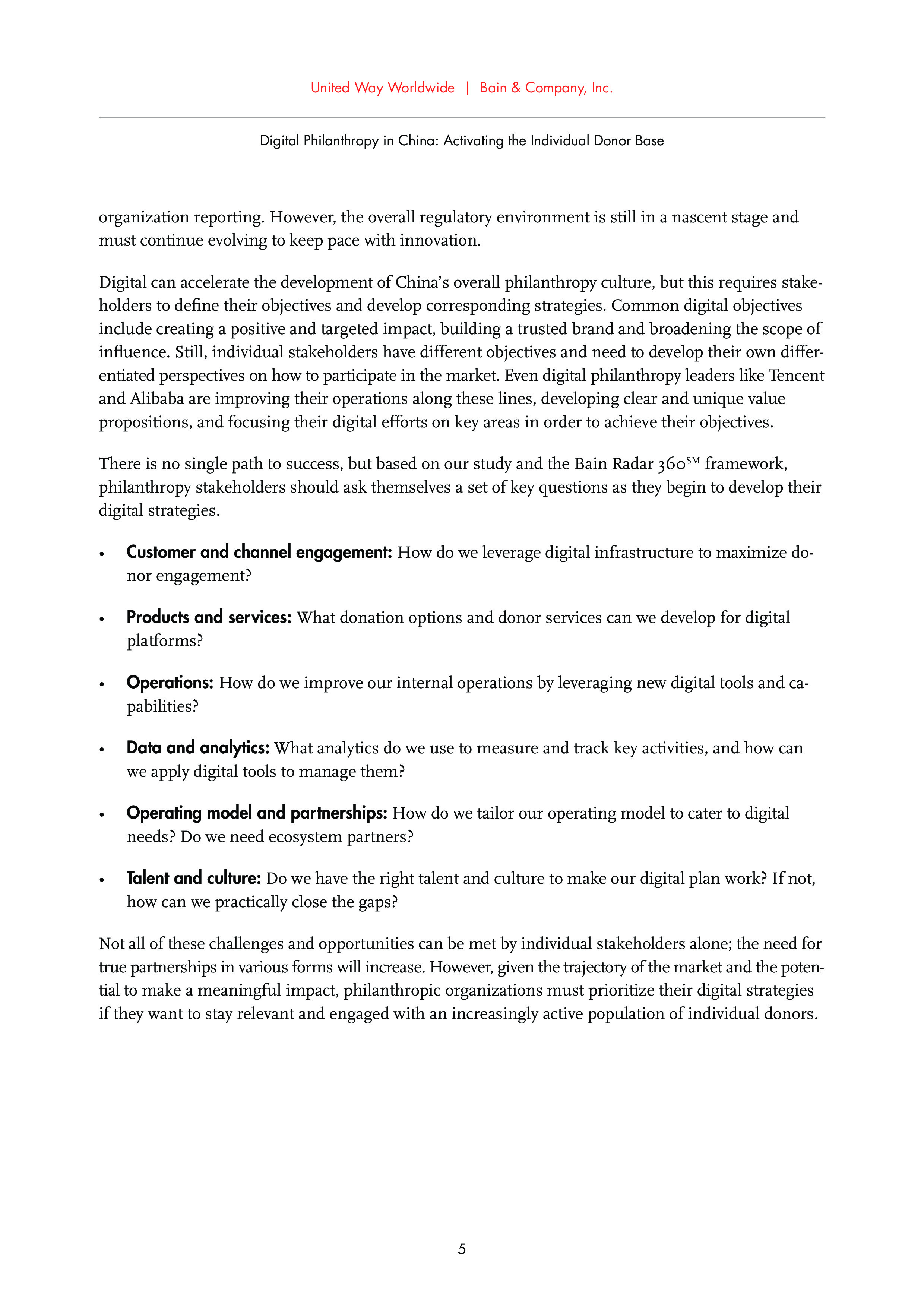 Bain：中国网络慈善事业报告