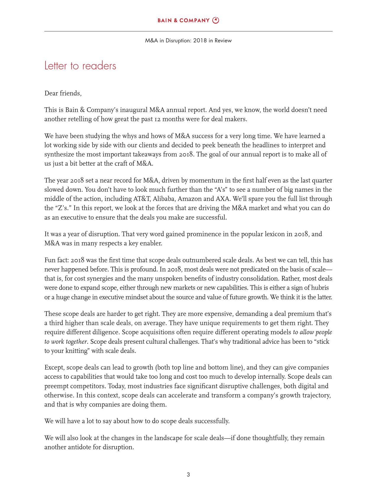 贝恩咨询:2018全球并购市场年度报告