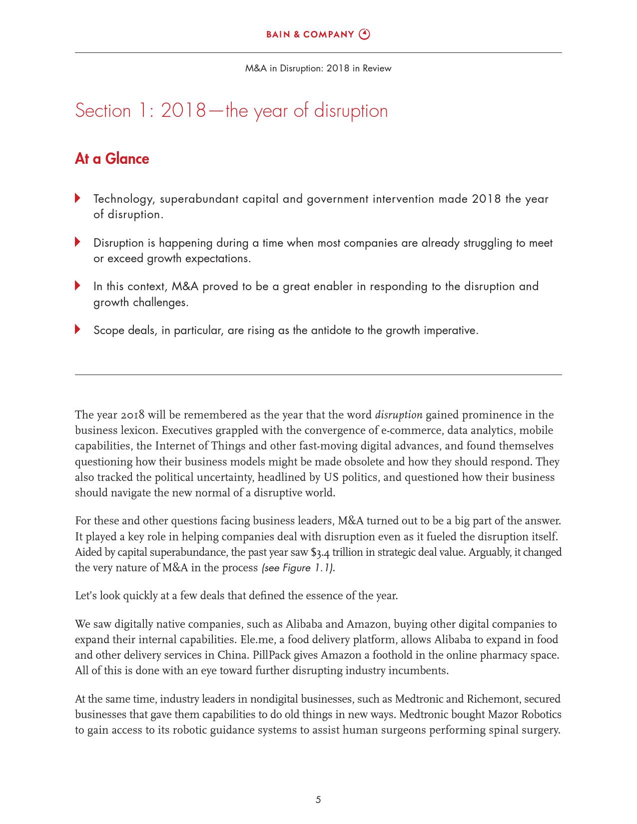 贝恩咨询:2018全球并购市场年度报告