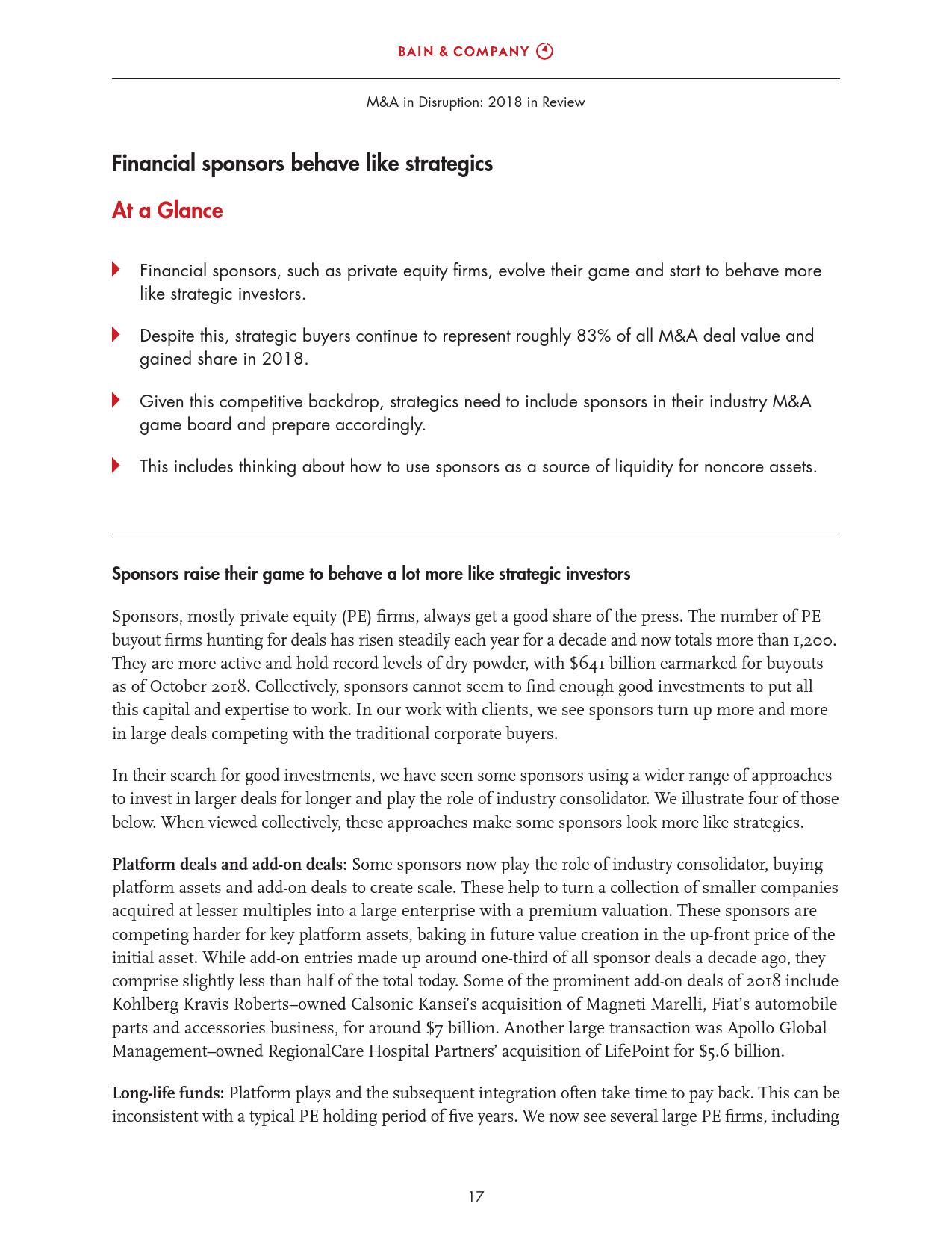 贝恩咨询:2018全球并购市场年度报告