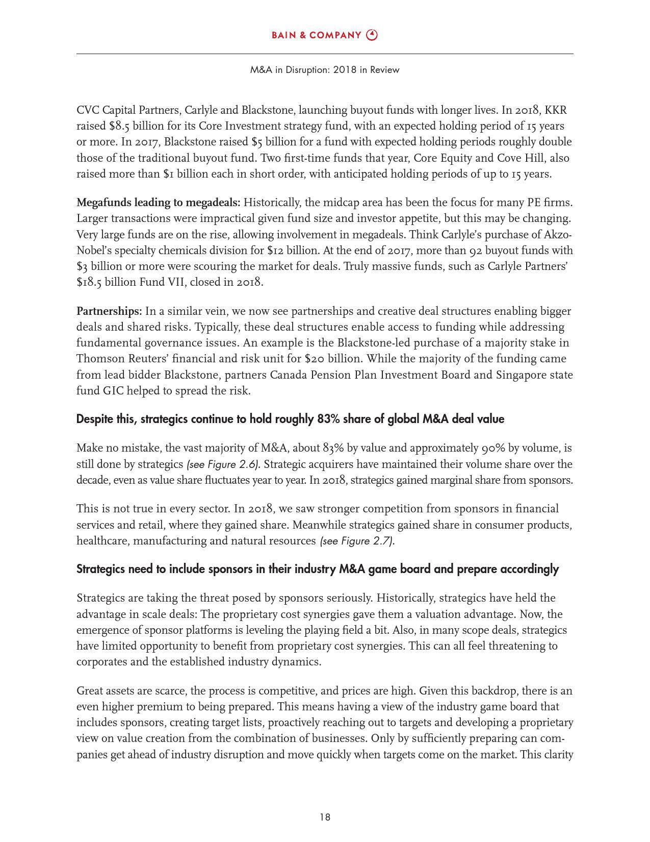 贝恩咨询:2018全球并购市场年度报告