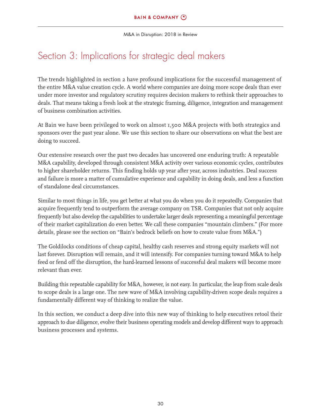 贝恩咨询:2018全球并购市场年度报告