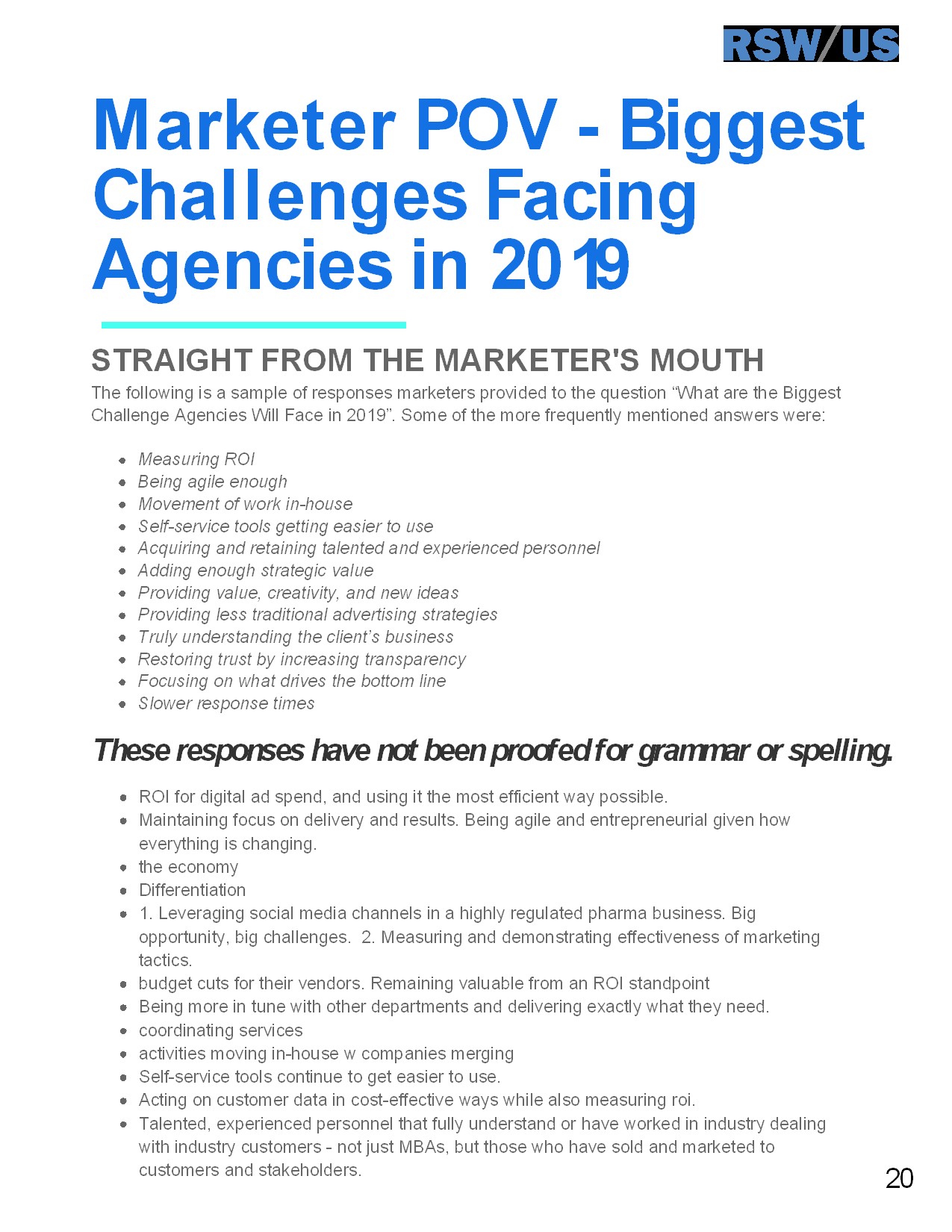 RSW/US:2019年营销概览