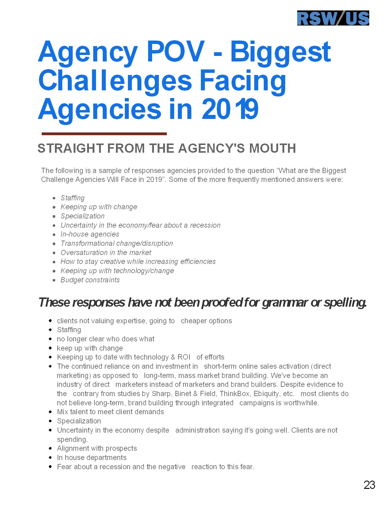 RSW/US:2019年营销概览