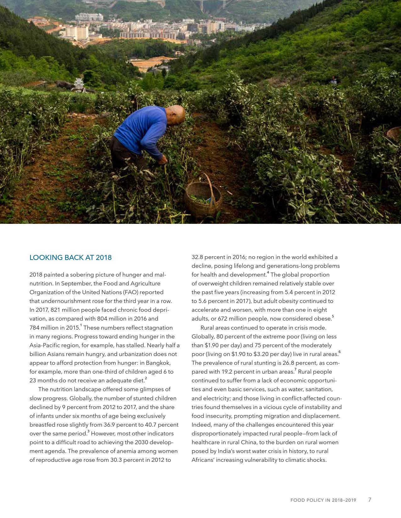 国际食物政策研究所:2019全球粮食政策报告(166页)