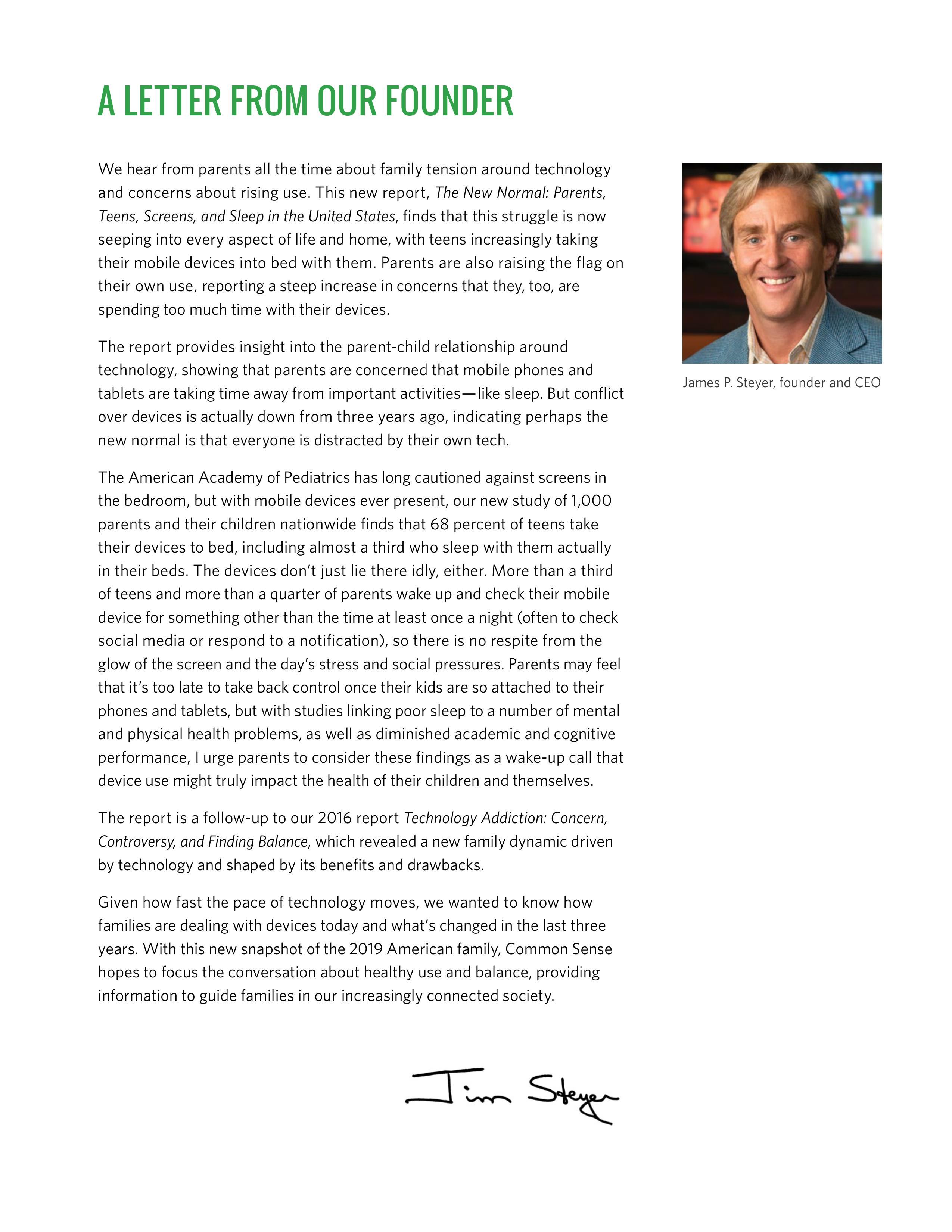 屏幕和睡眠:一份关于父母和青少年使用移动设备的报告