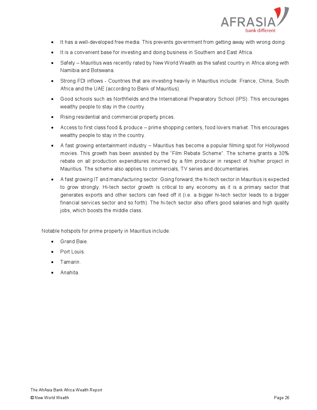 亚非银行:2018年非洲财富报告