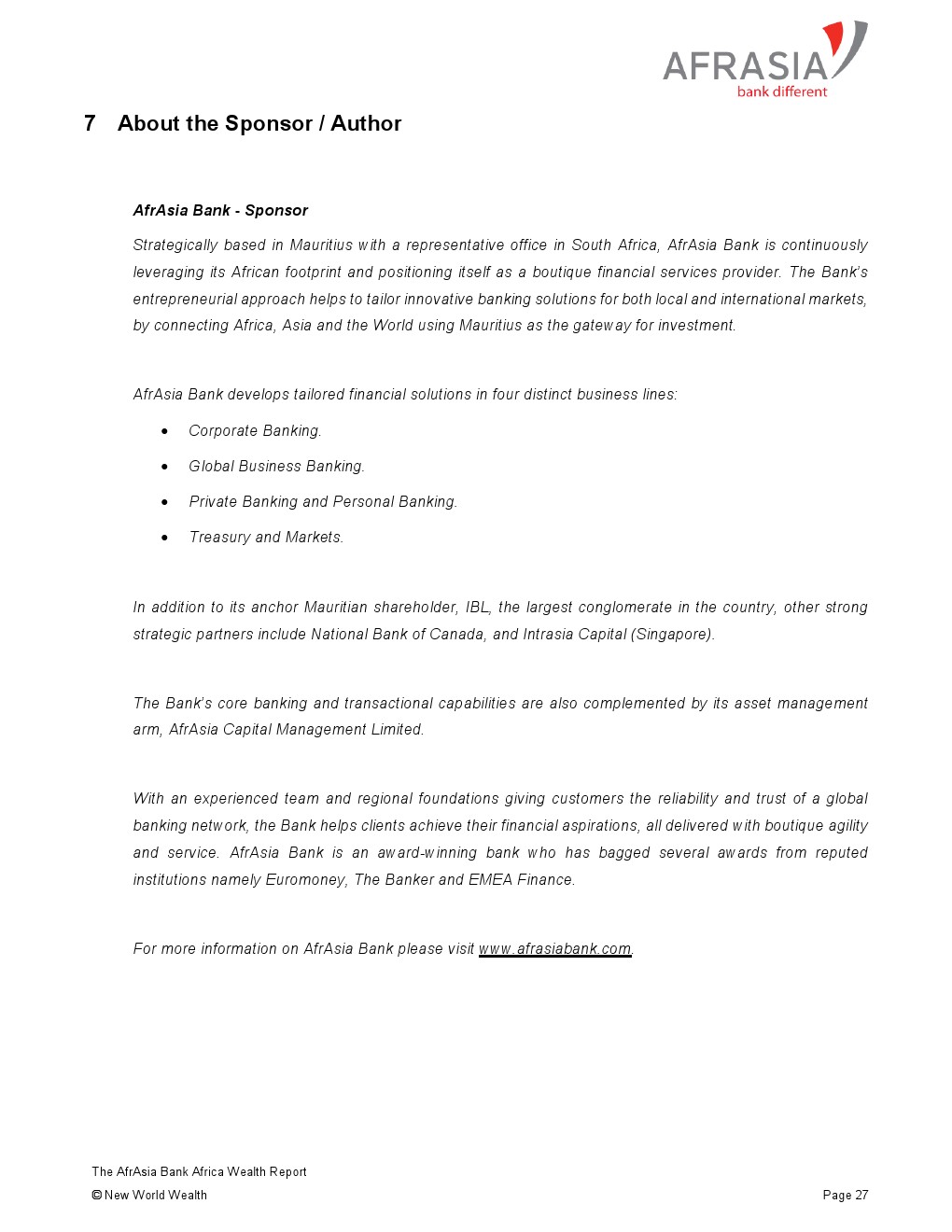 亚非银行:2018年非洲财富报告