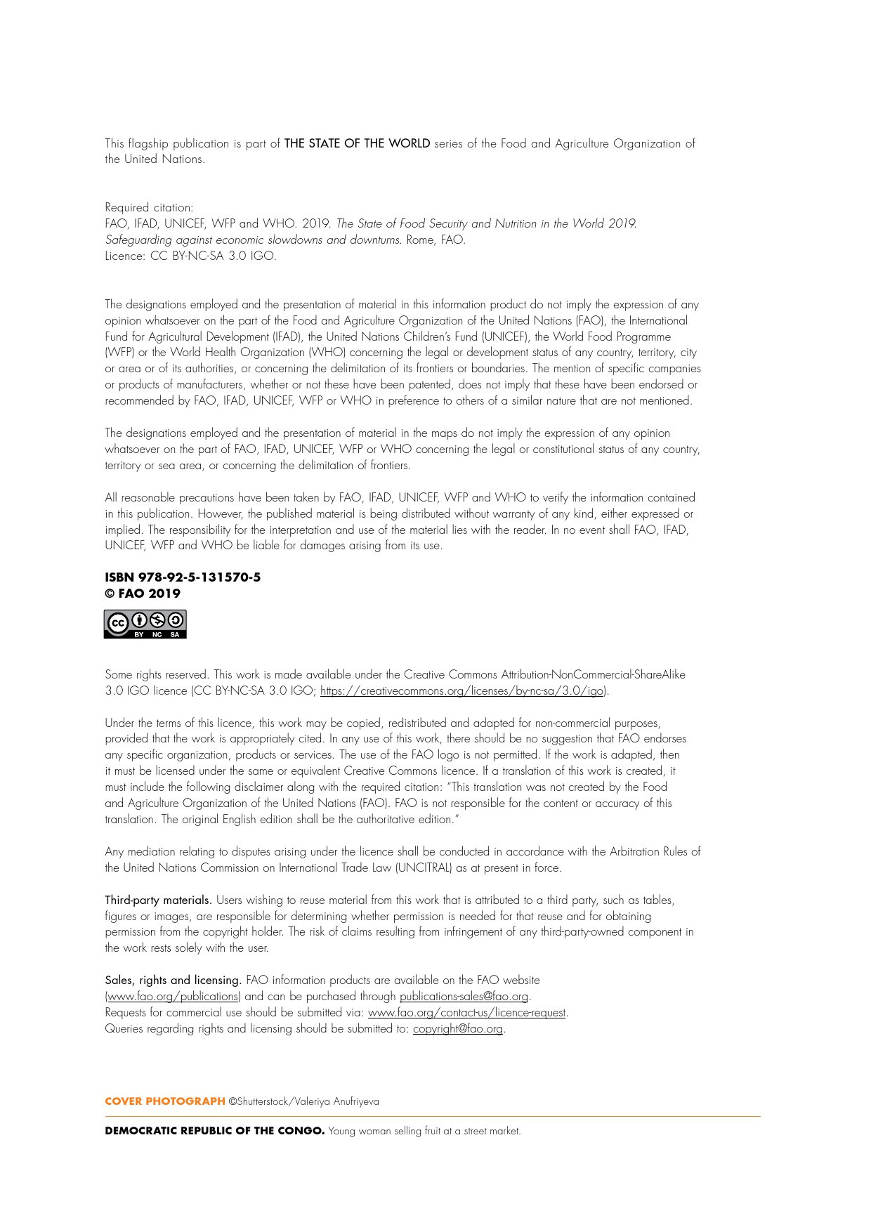 联合国粮农组织:2019年世界粮食安全和营养状况报告(239页)