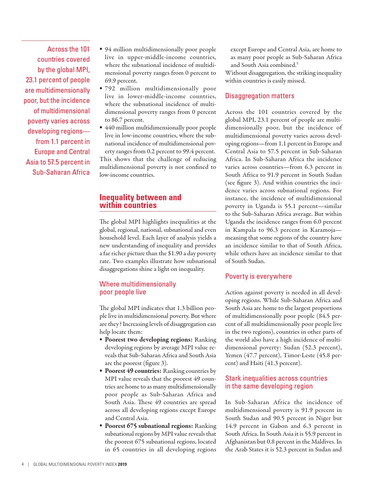 联合国开发署:2019年度全球多维贫困指数报告