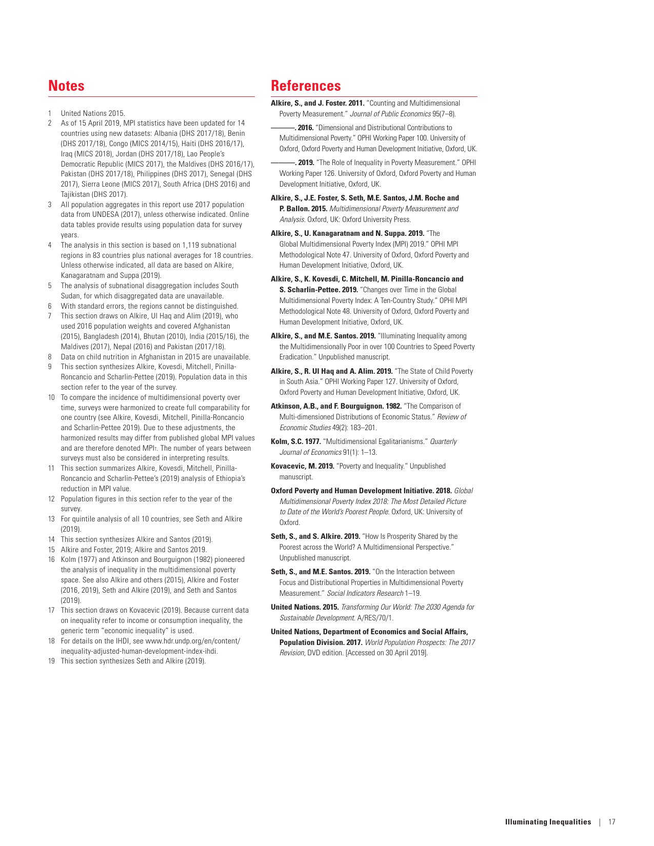 联合国开发署:2019年度全球多维贫困指数报告