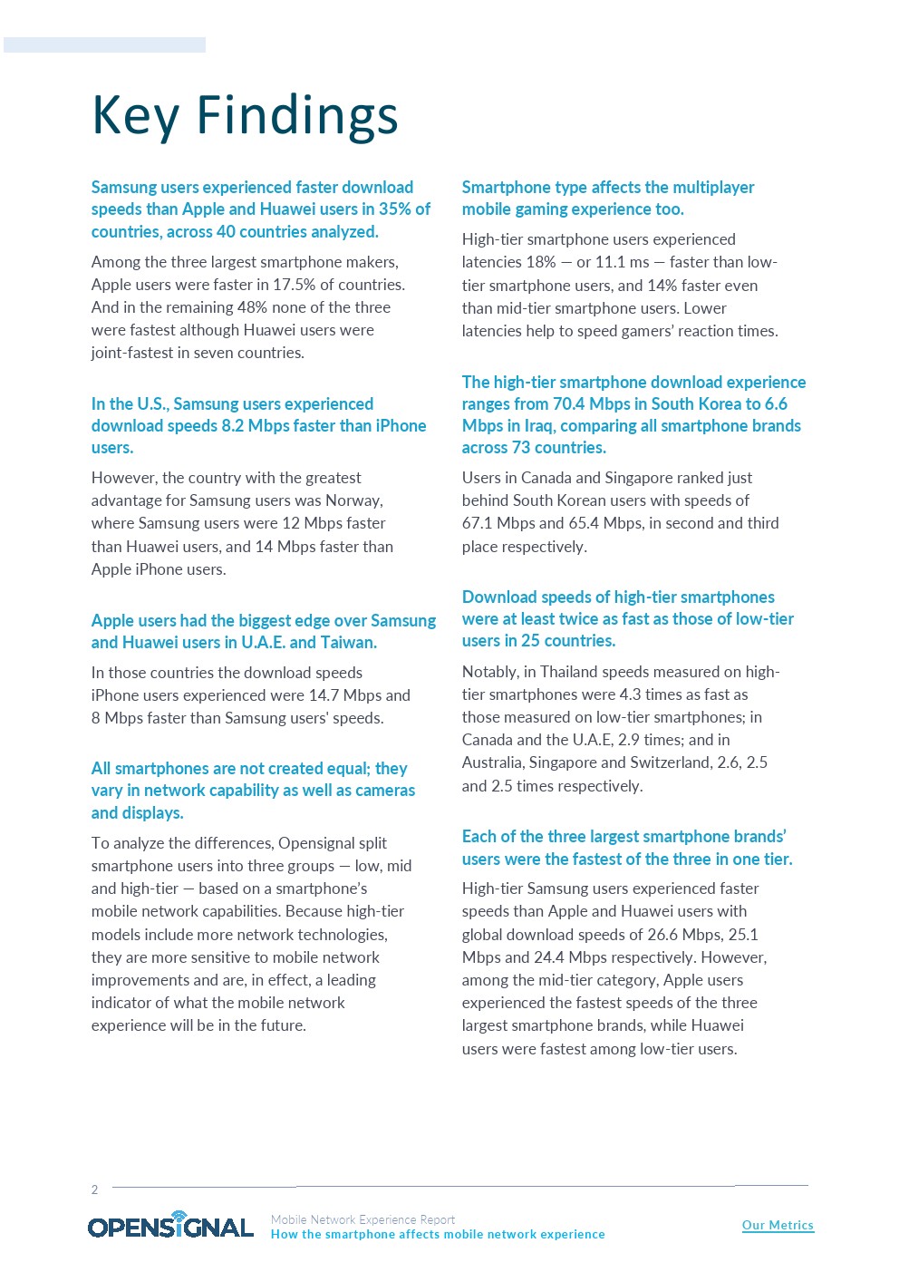 OpenSignal：美国三星用户下载速度比iPhone快8.2 Mbps