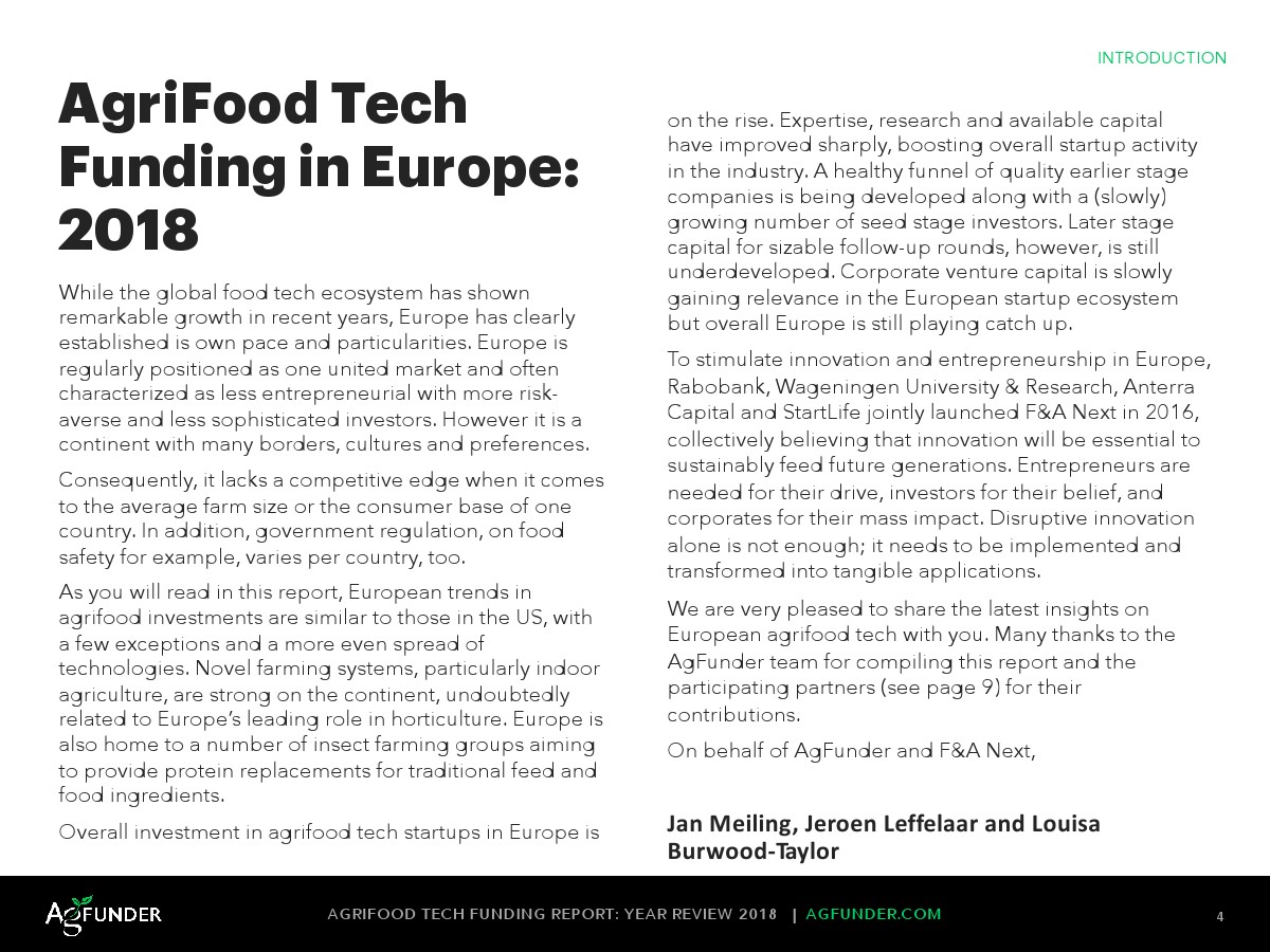 AgFunder:欧洲农业食品科技报告