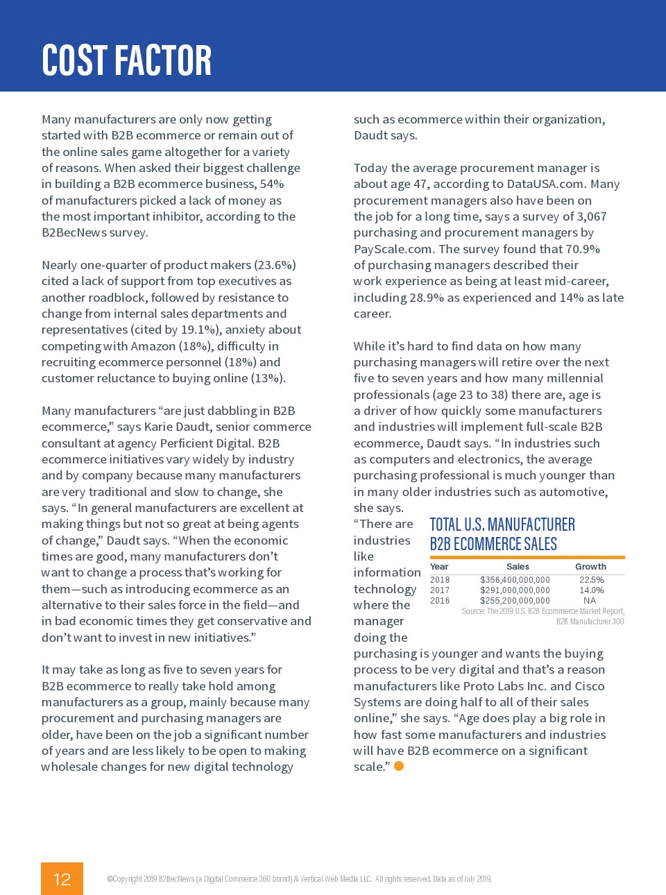 B2BecNews：2019年B2B制造商300调查