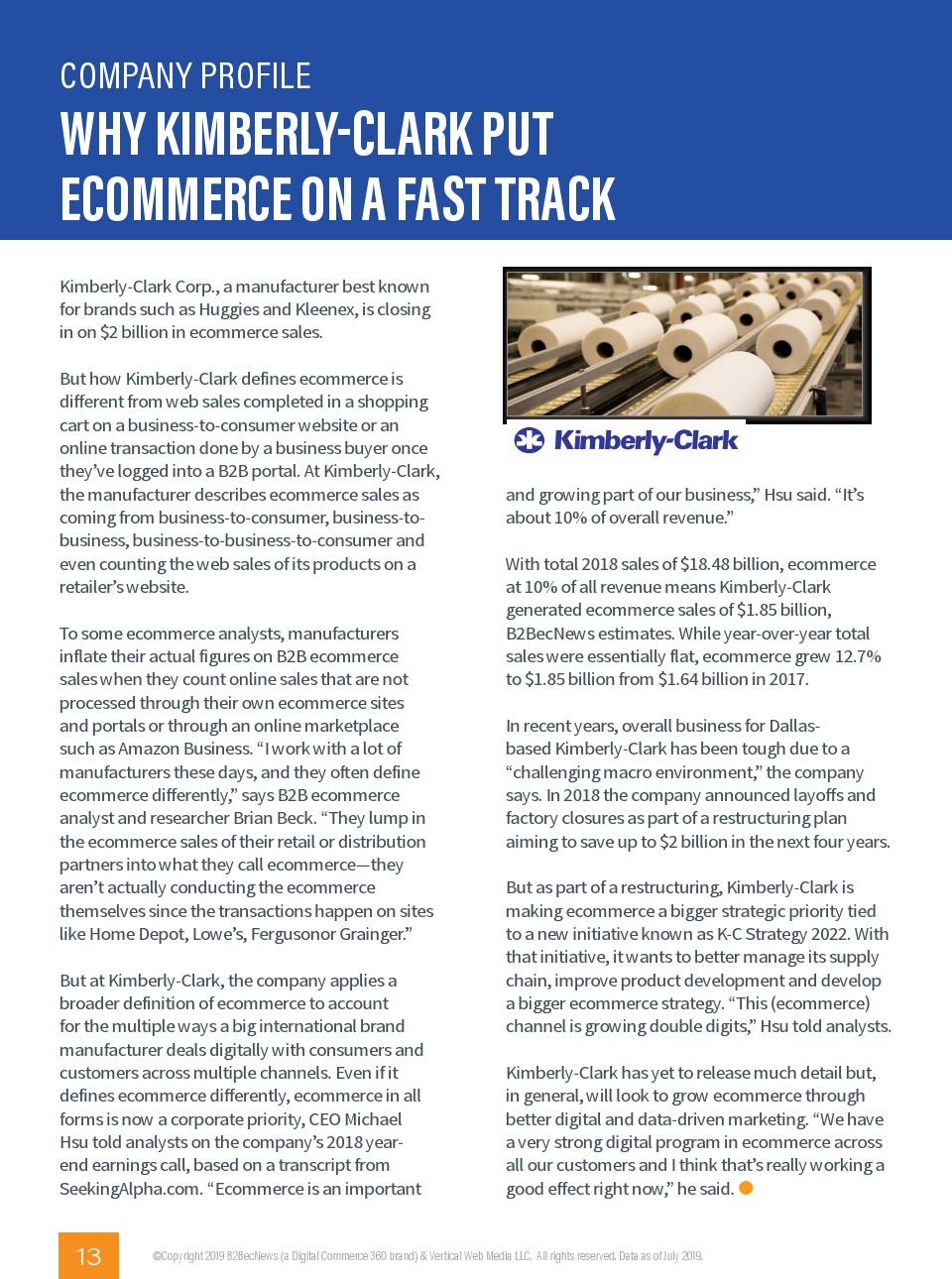 B2BecNews：2019年B2B制造商300调查