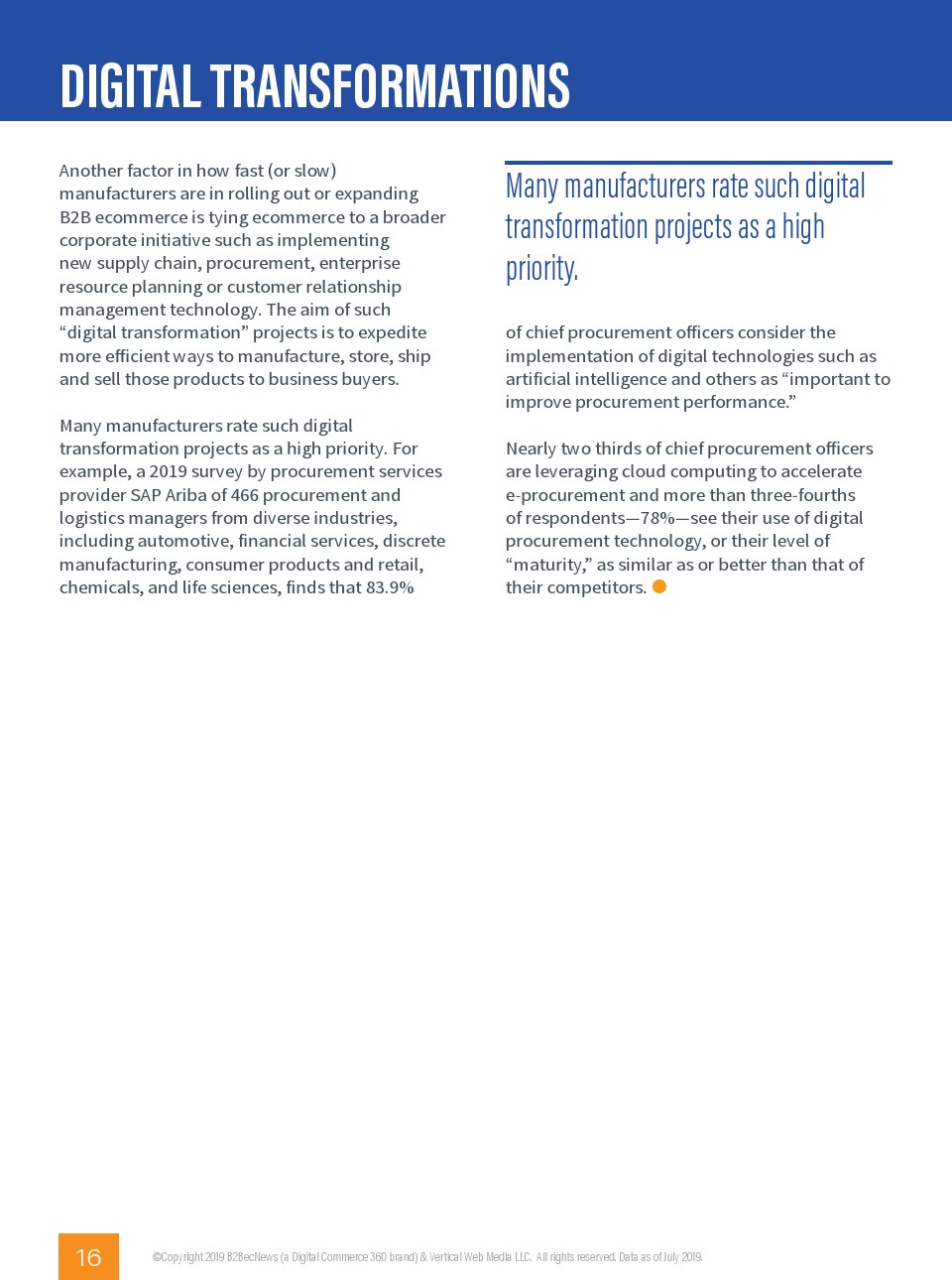 B2BecNews：2019年B2B制造商300调查