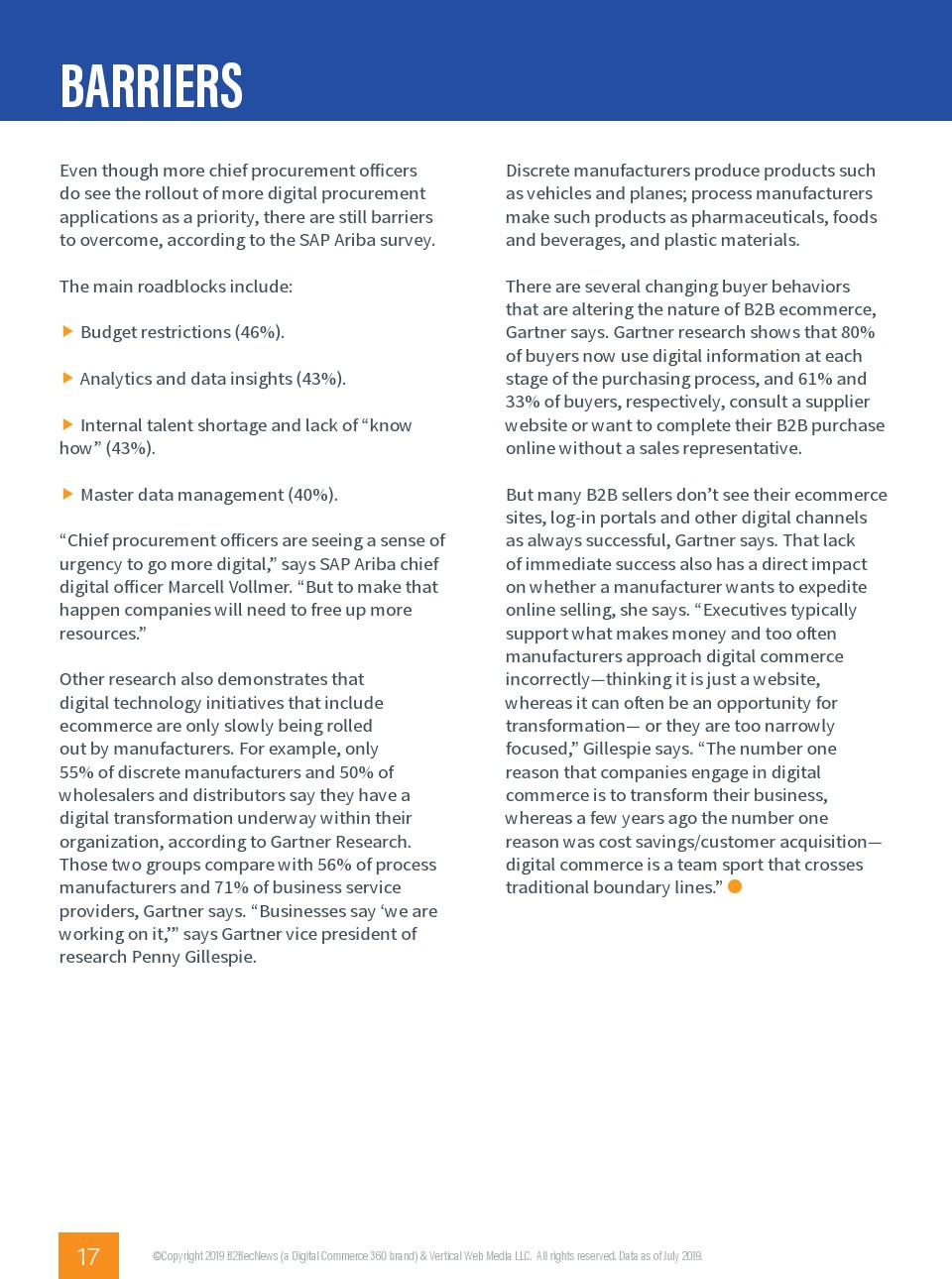 B2BecNews：2019年B2B制造商300调查