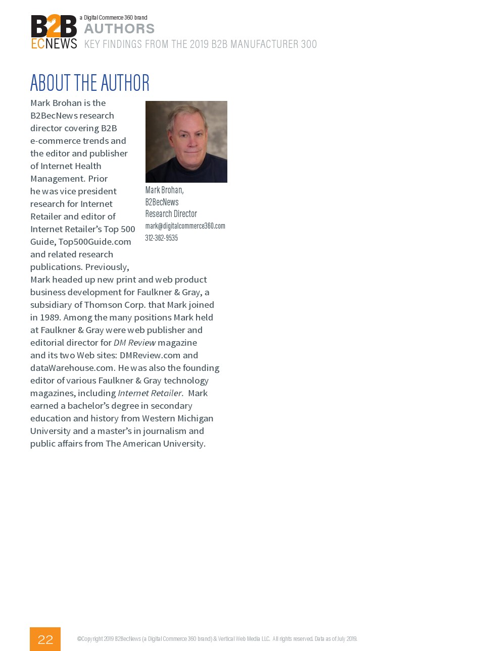 B2BecNews：2019年B2B制造商300调查