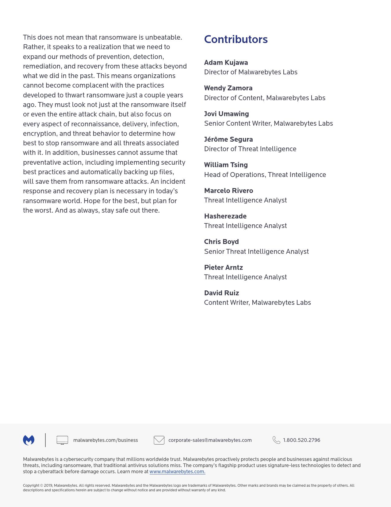 Malwarebytes:2019年勒索软件回顾报告
