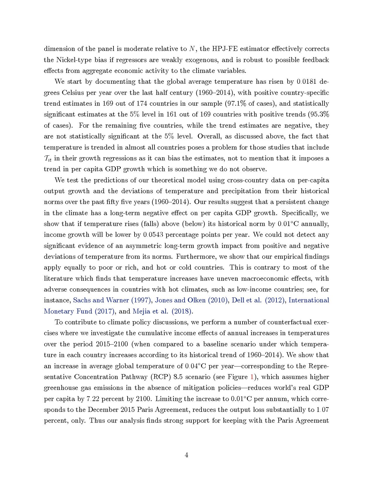 气候变化对宏观经济的长期影响：跨国分析