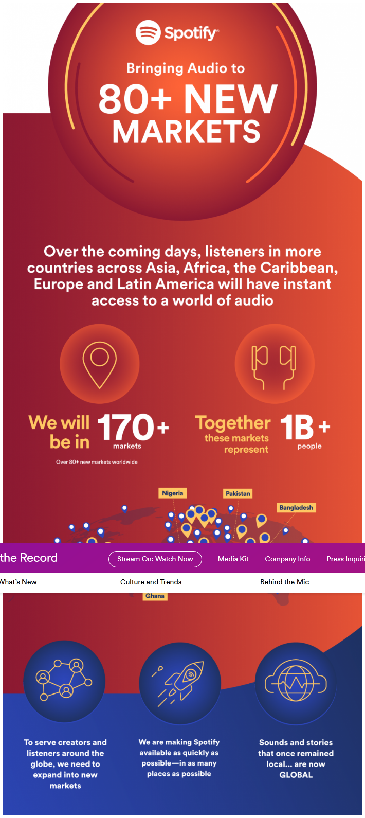 Spotify：2021年将服务扩展到80多个新市场