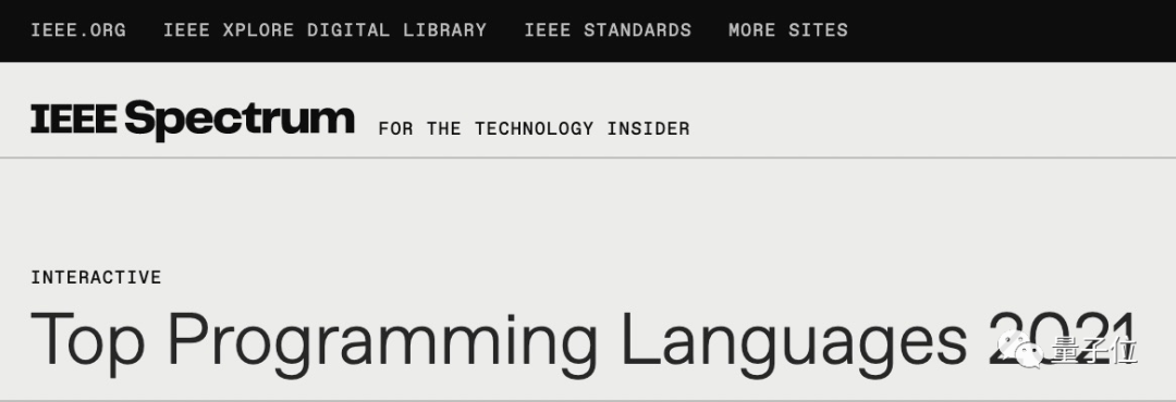 IEEE Spectrum：2021 年 top 编程语言排名 Python各项维度都是榜首