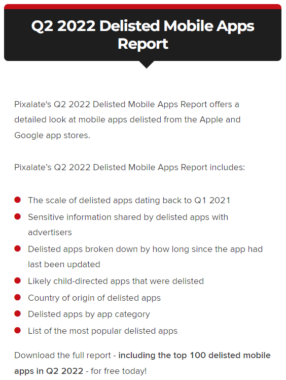 Pixalate：2022年Q2苹果下架43.9万款应用 较Q1大涨86.52%