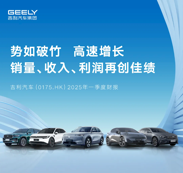 销量破70万创史上新高！吉利汽车一季度净赚56亿元 翻了2.6倍