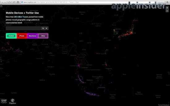 Twitter地图显示：富人用iPhone 穷人用Android